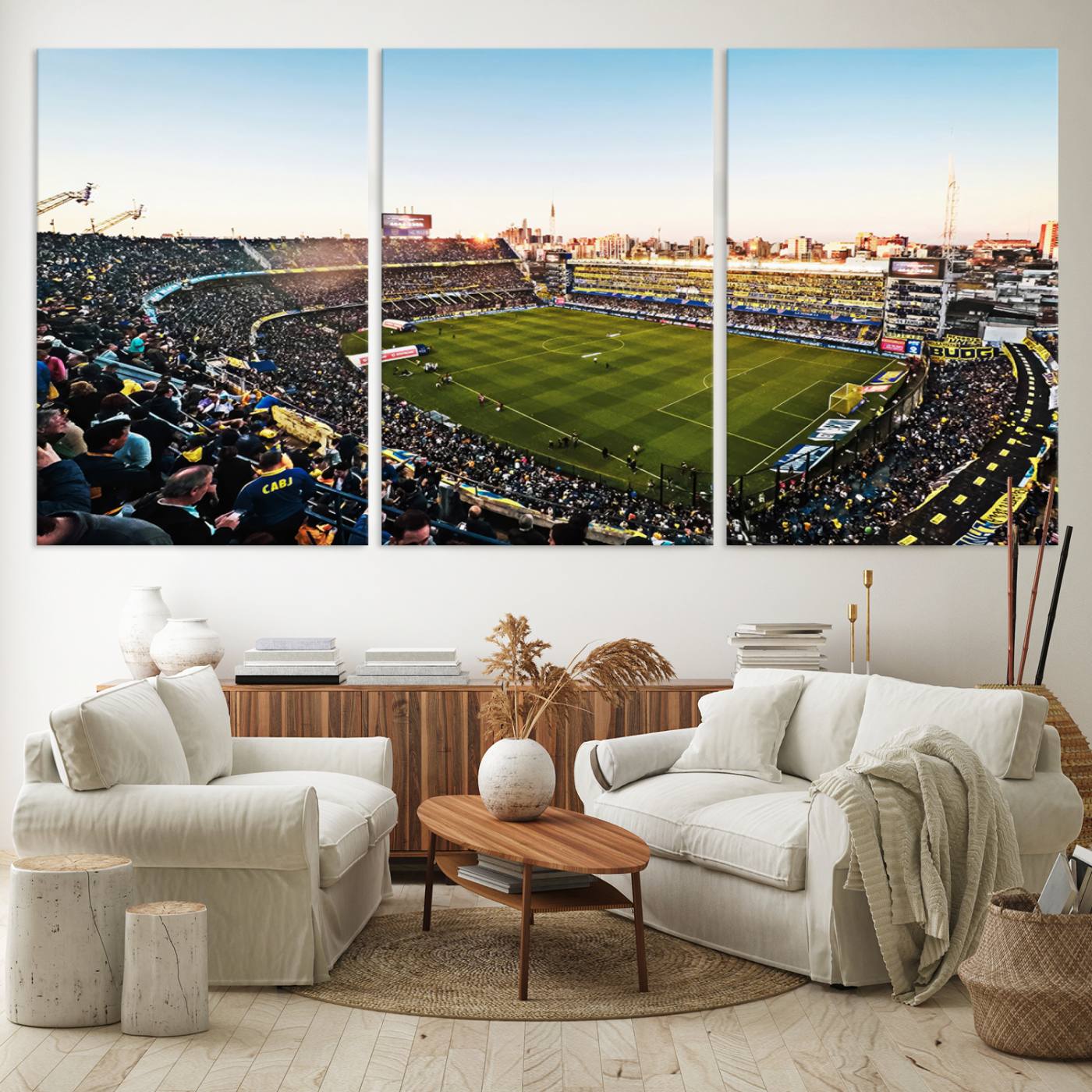 50105-MGV-CV-36X24-Boca Juniors Soccer Team Print - Buenos Aires Bombonera Stadium Wall Art Canvas Print