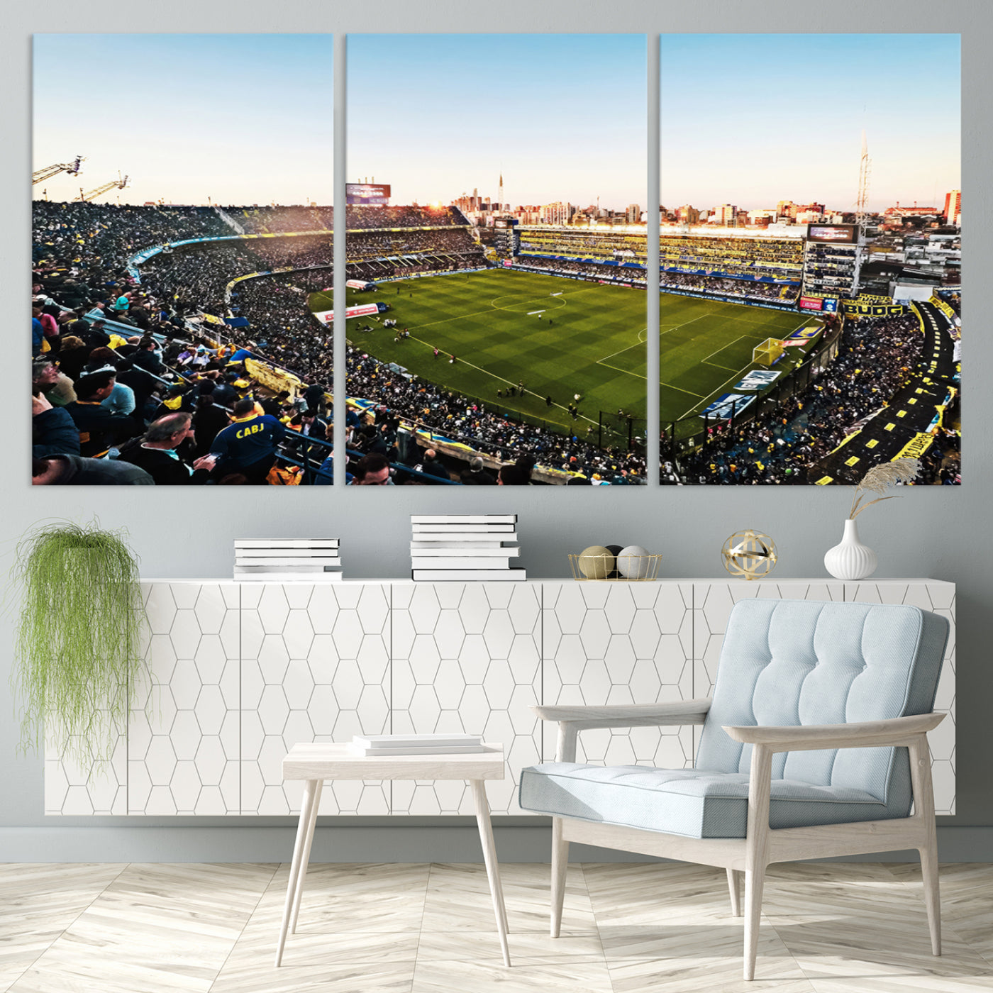 50105-MGV-CV-36X24-Boca Juniors Soccer Team Print - Buenos Aires Bombonera Stadium Wall Art Canvas Print