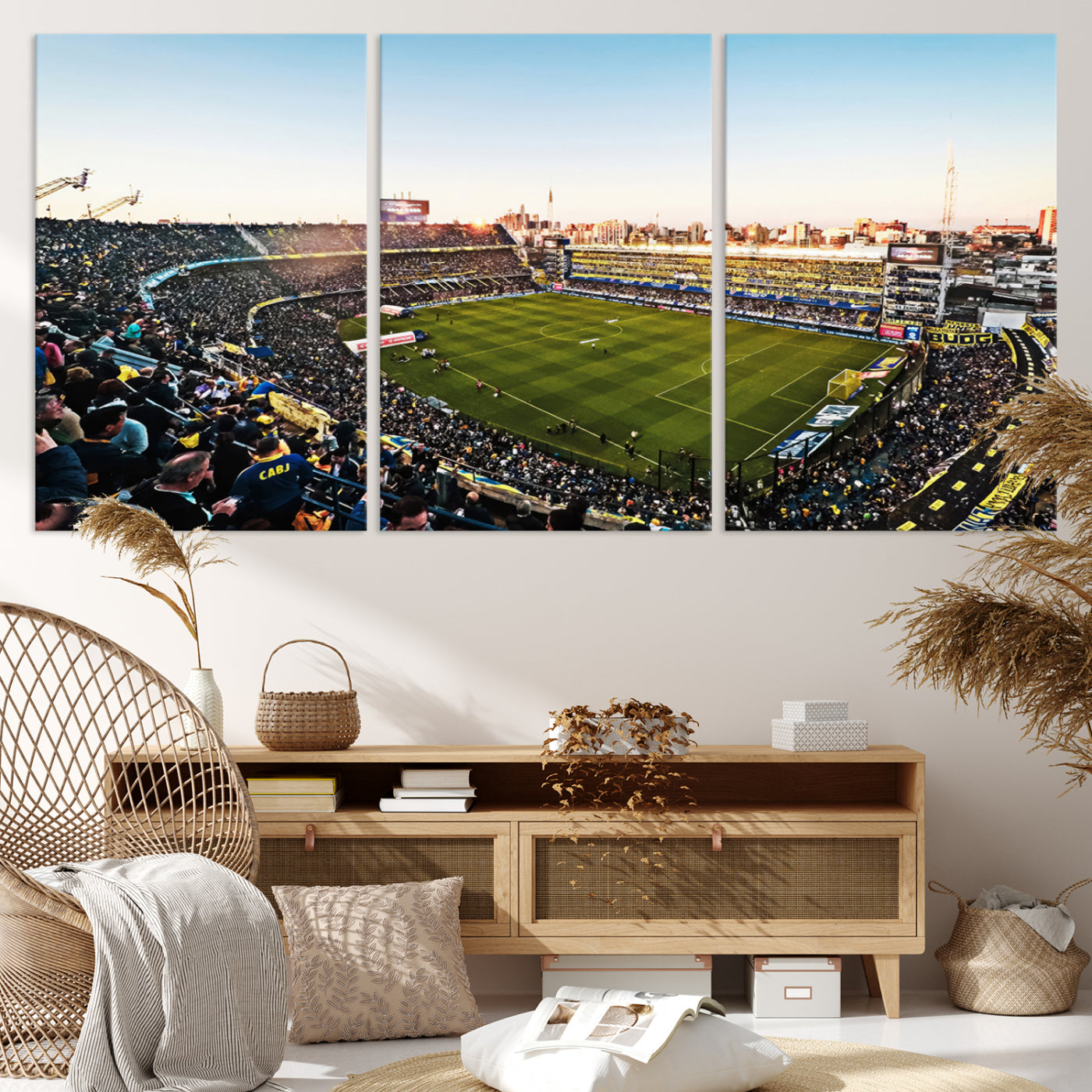 50105-MGV-CV-36X24-Boca Juniors Soccer Team Print - Buenos Aires Bombonera Stadium Wall Art Canvas Print