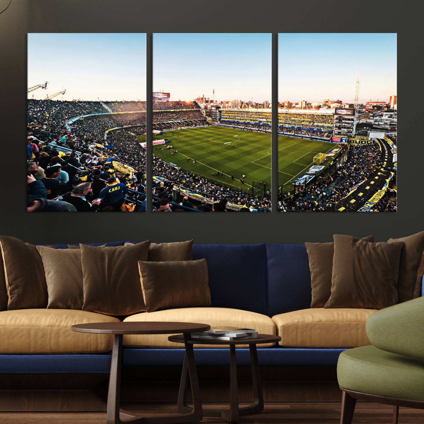 50105-MGV-CV-36X24-Boca Juniors Soccer Team Print - Buenos Aires Bombonera Stadium Wall Art Canvas Print