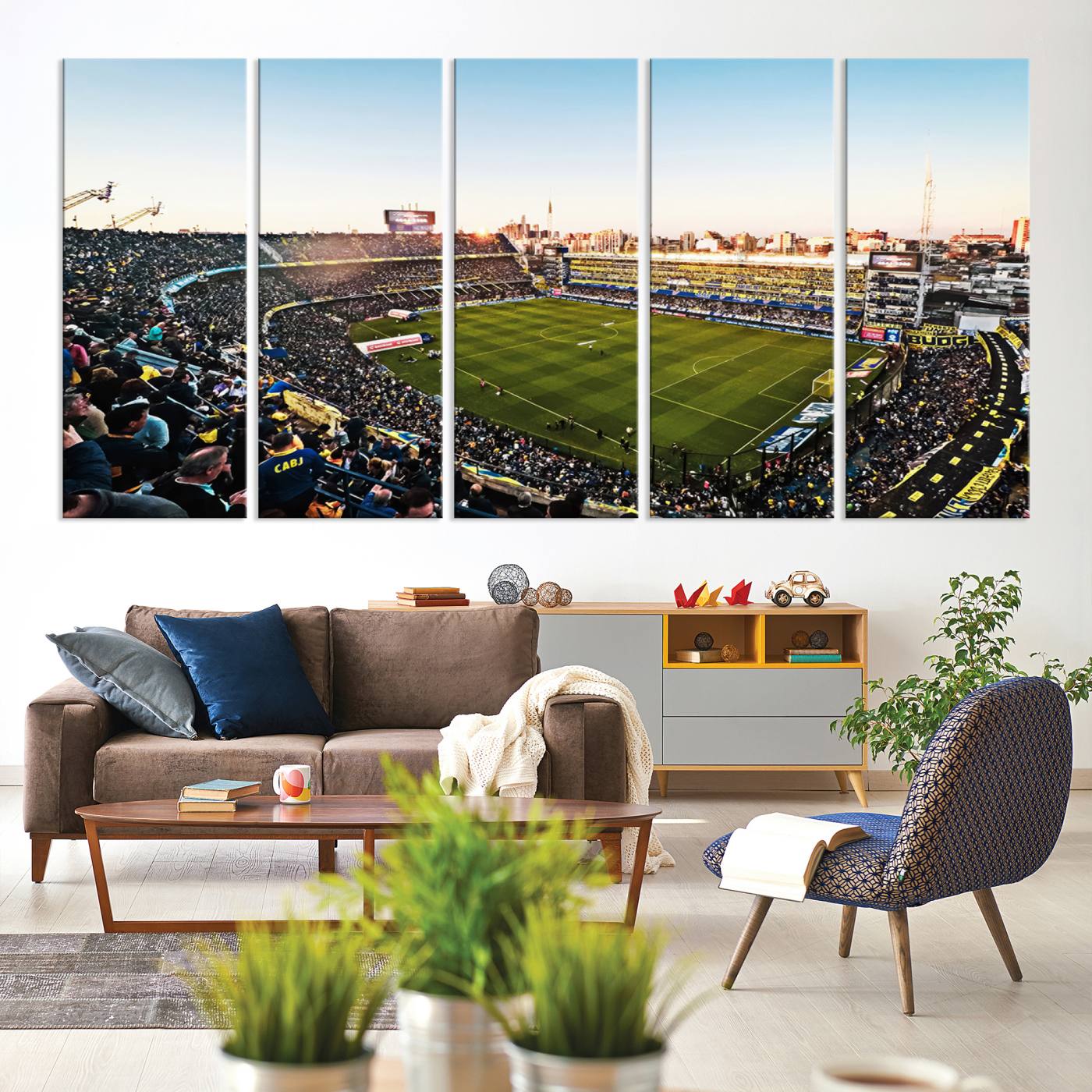 50105-MGV-CV-36X24-Boca Juniors Soccer Team Print - Buenos Aires Bombonera Stadium Wall Art Canvas Print