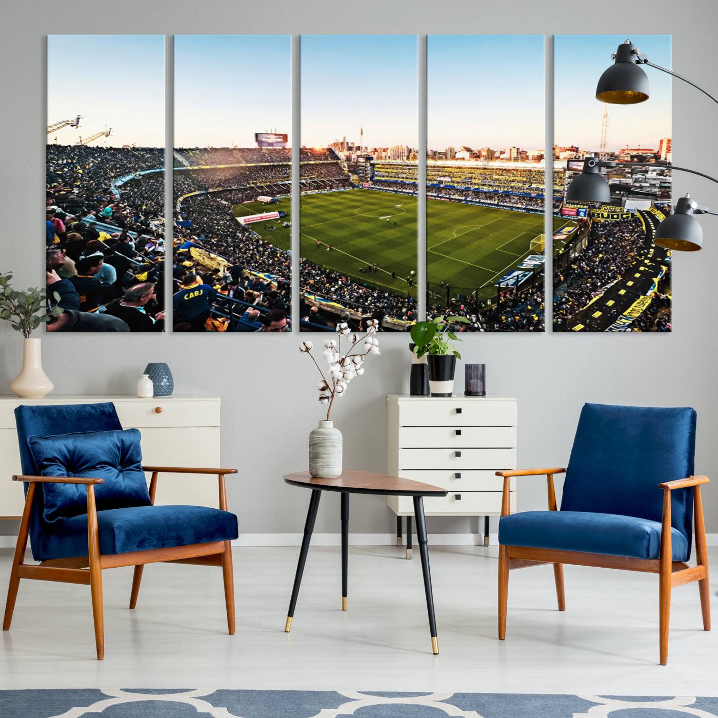 50105-MGV-CV-60X31-5P-Boca Juniors Soccer Team Print - Buenos Aires Bombonera Stadium Wall Art Canvas Print