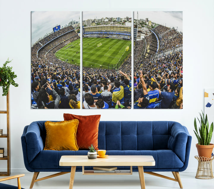Boca Juniors Soccer Team Print Wall Art - Buenos Aires Bombonera Stadium Canvas Print