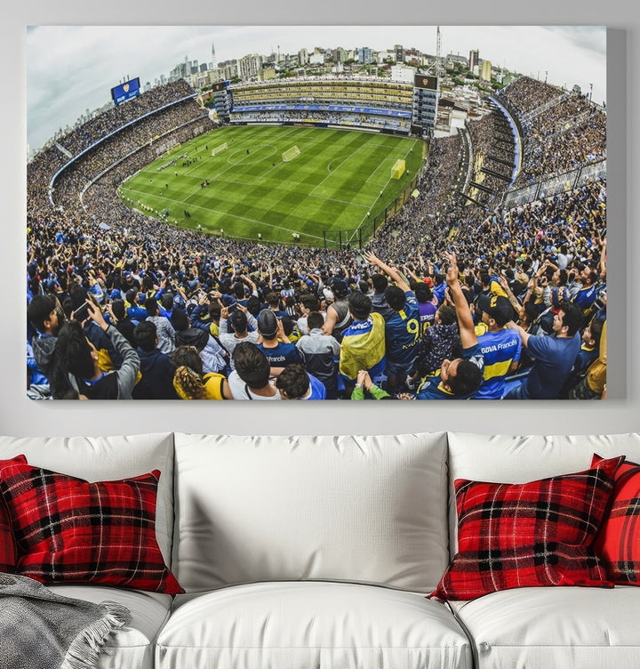 Boca Juniors Soccer Team Print Wall Art - Buenos Aires Bombonera Stadium Canvas Print