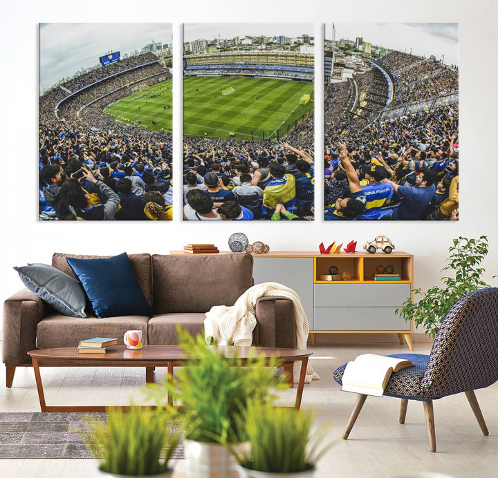 Boca Juniors Soccer Team Print Wall Art - Buenos Aires Bombonera Stadium Canvas Print