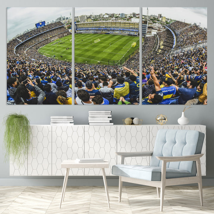 Boca Juniors Soccer Team Print Wall Art - Buenos Aires Bombonera Stadium Canvas Print
