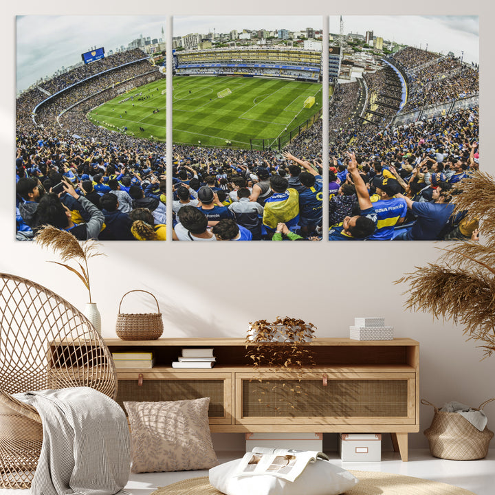 63839-MGV-CV-36X24-Boca Juniors Soccer Team Print Wall Art - Buenos Aires Bombonera Stadium Canvas Print