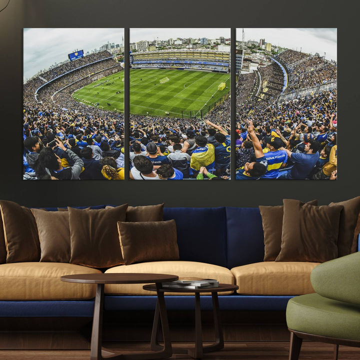 63839-MGV-CV-36X24-Boca Juniors Soccer Team Print Wall Art - Buenos Aires Bombonera Stadium Canvas Print