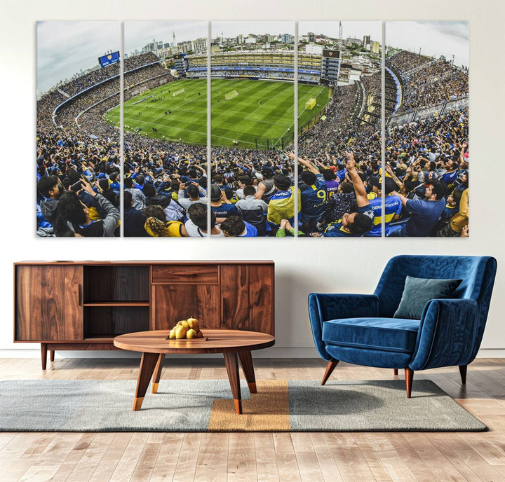 63839-MGV-CV-36X24-Boca Juniors Soccer Team Print Wall Art - Buenos Aires Bombonera Stadium Canvas Print