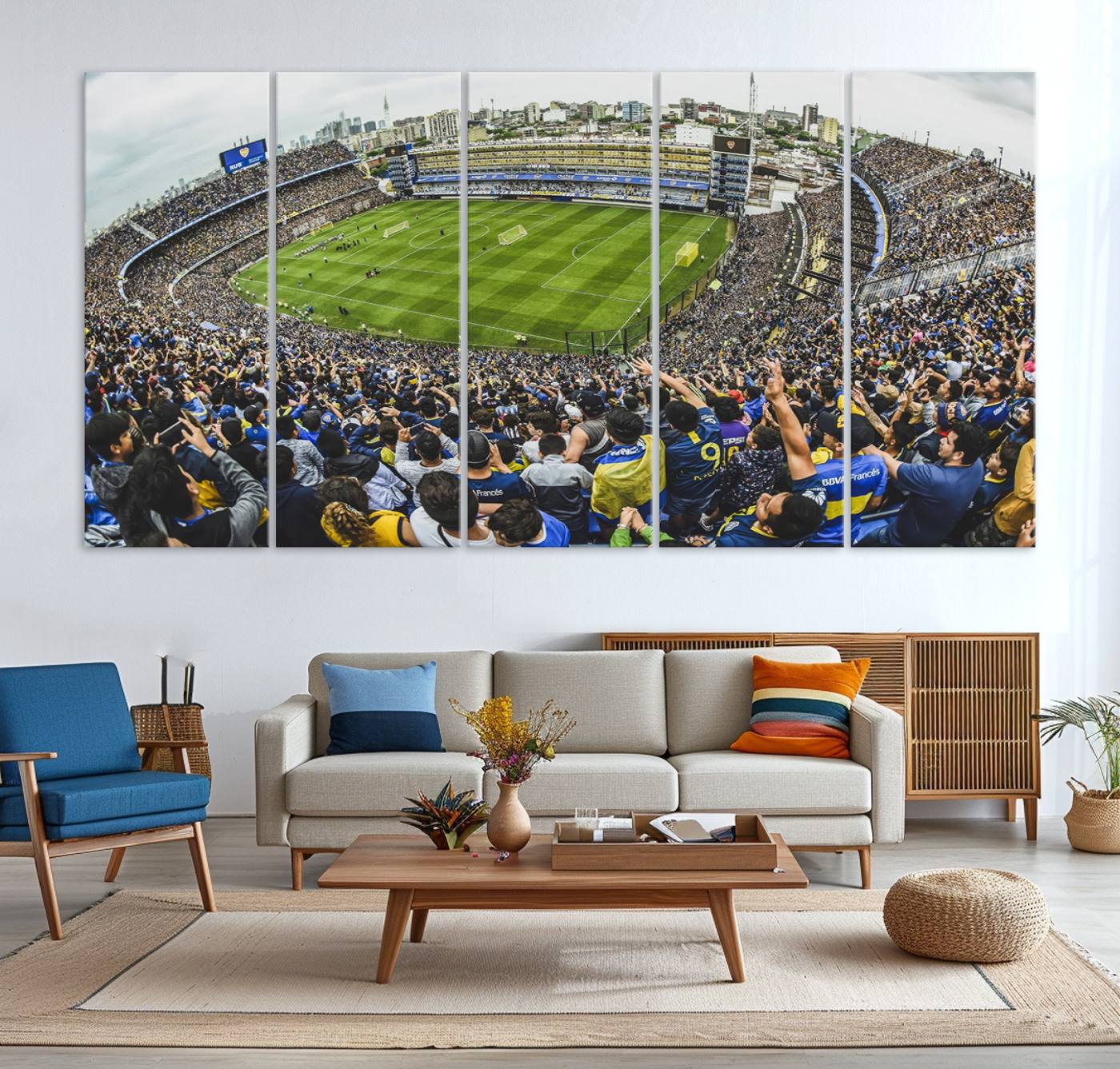 63839-MGV-CV-36X24-Boca Juniors Soccer Team Print Wall Art - Buenos Aires Bombonera Stadium Canvas Print