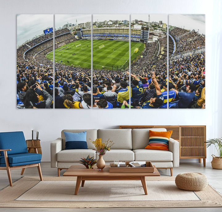 63839-MGV-CV-36X24-Boca Juniors Soccer Team Print Wall Art - Buenos Aires Bombonera Stadium Canvas Print