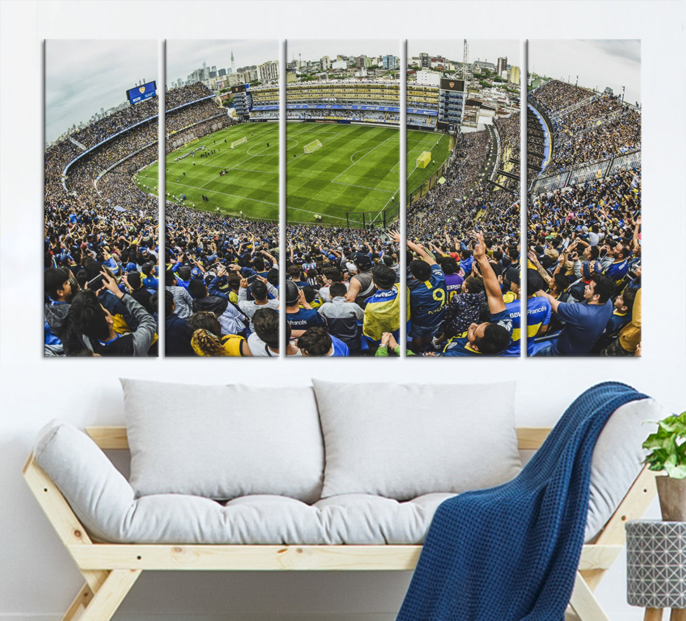 63839-MGV-CV-36X24-Boca Juniors Soccer Team Print Wall Art - Buenos Aires Bombonera Stadium Canvas Print
