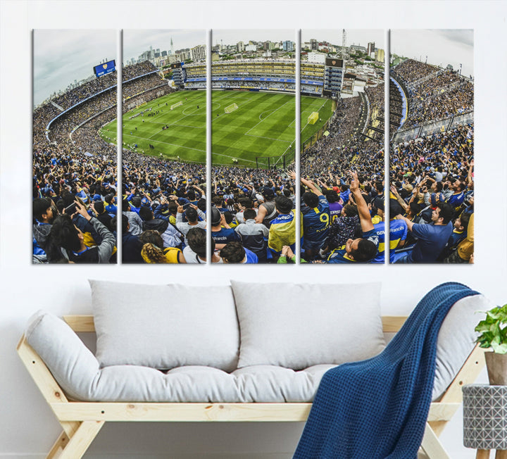 63839-MGV-CV-36X24-Boca Juniors Soccer Team Print Wall Art - Buenos Aires Bombonera Stadium Canvas Print