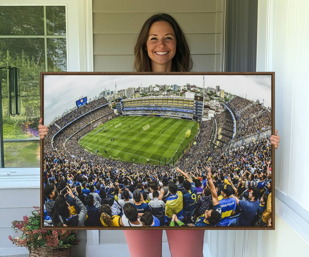 63839-MGV-CV-36X24-Boca Juniors Soccer Team Print Wall Art - Buenos Aires Bombonera Stadium Canvas Print