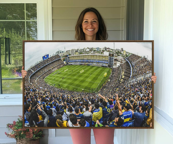 63839-MGV-CV-36X24-Boca Juniors Soccer Team Print Wall Art - Buenos Aires Bombonera Stadium Canvas Print