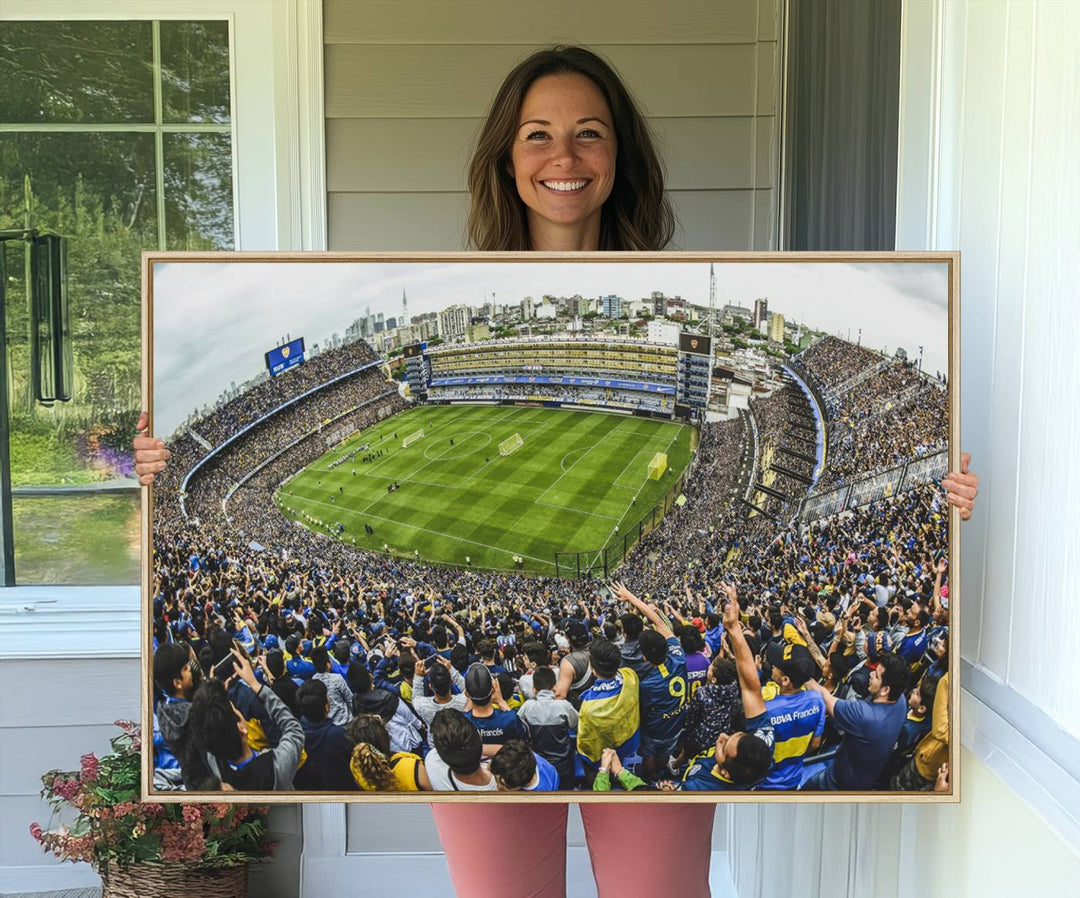 63839-MGV-CV-36X24-Boca Juniors Soccer Team Print Wall Art - Buenos Aires Bombonera Stadium Canvas Print