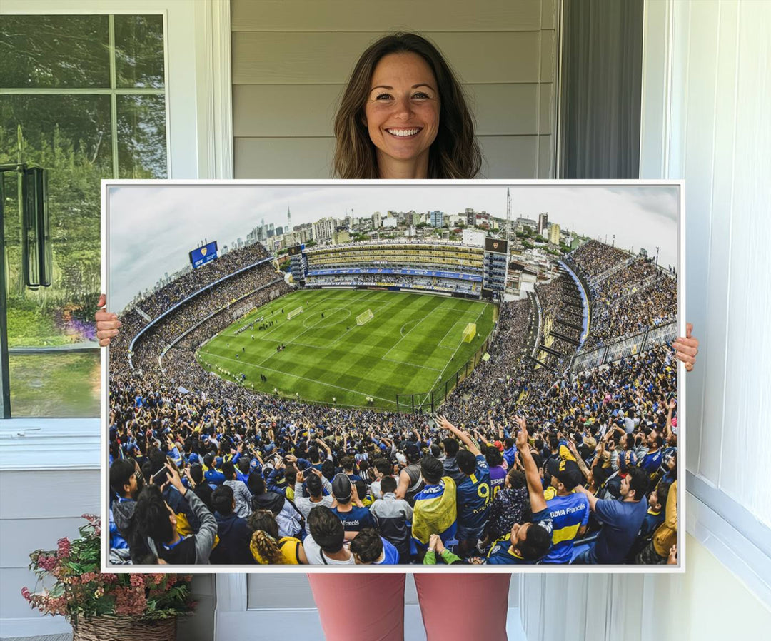 63839-MGV-CV-36X24-Boca Juniors Soccer Team Print Wall Art - Buenos Aires Bombonera Stadium Canvas Print