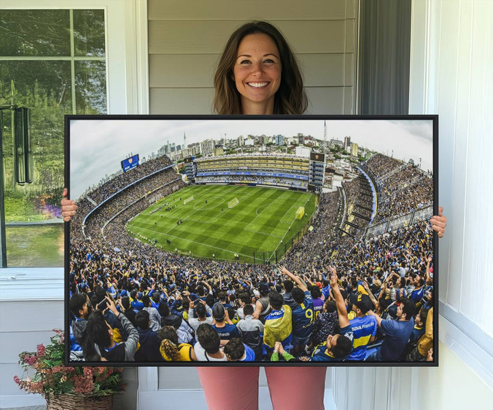 63839-MGV-CV-36X24-Boca Juniors Soccer Team Print Wall Art - Buenos Aires Bombonera Stadium Canvas Print