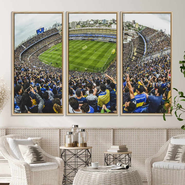 63839-MGV-CV-36X24-Boca Juniors Soccer Team Print Wall Art - Buenos Aires Bombonera Stadium Canvas Print