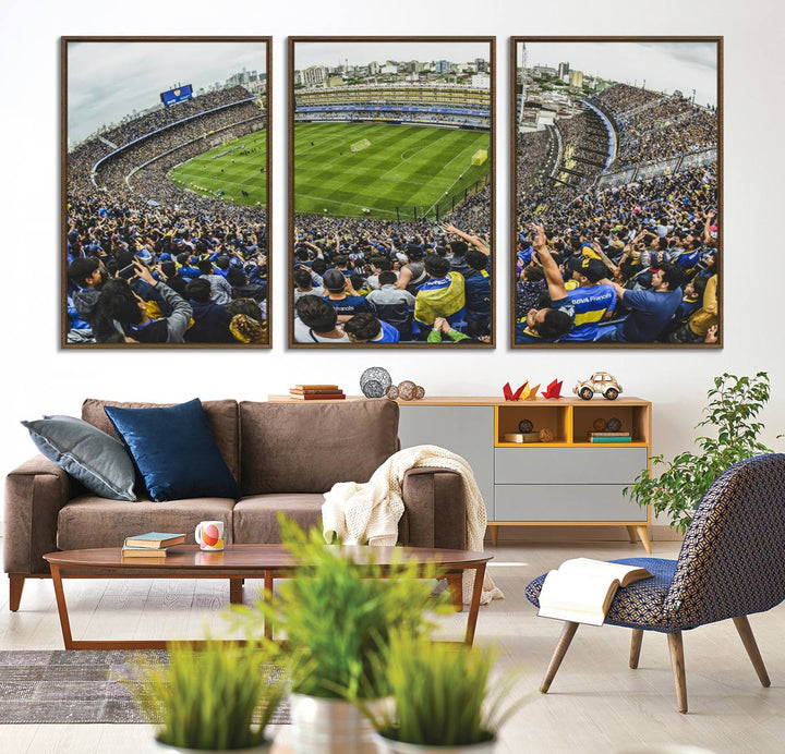 63839-MGV-CV-36X24-Boca Juniors Soccer Team Print Wall Art - Buenos Aires Bombonera Stadium Canvas Print