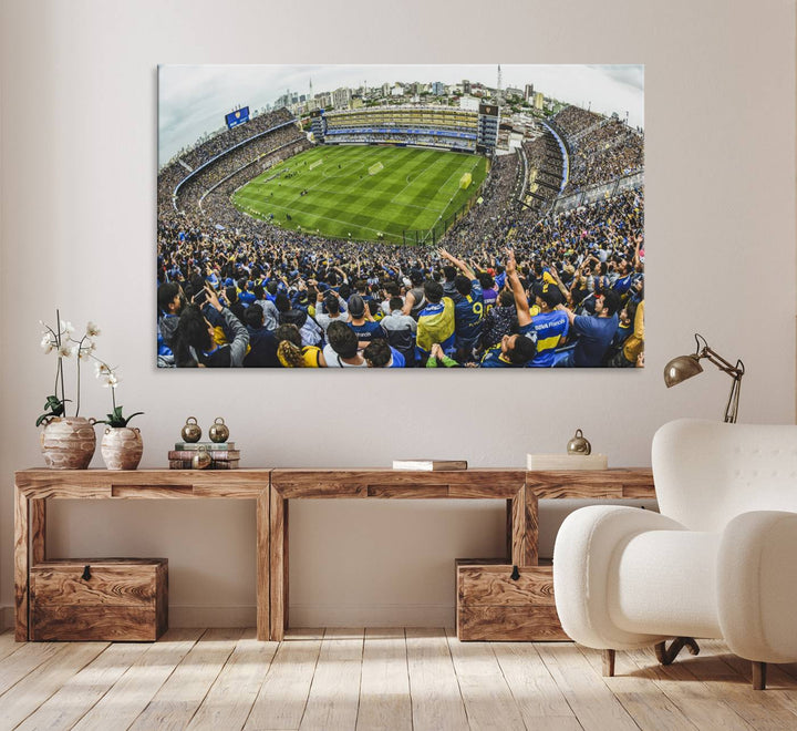 Boca Juniors Soccer Team Print Wall Art - Buenos Aires Bombonera Stadium Canvas Print