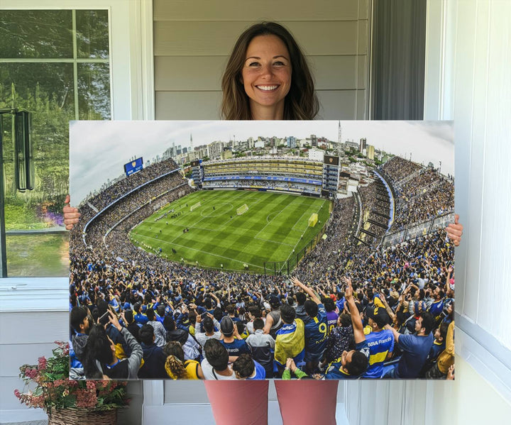Boca Juniors Soccer Team Print Wall Art - Buenos Aires Bombonera Stadium Canvas Print
