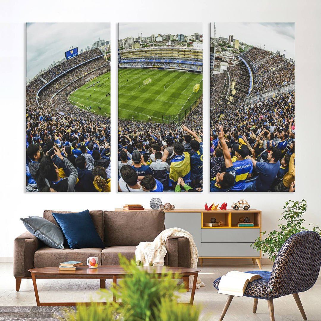 Boca Juniors Soccer Team Print Wall Art - Buenos Aires Bombonera Stadium Canvas Print