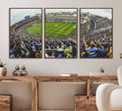 63839-MGV-FC-60X30-3P_Walnut-Boca Juniors Soccer Team Print Wall Art - Buenos Aires Bombonera Stadium Canvas Print