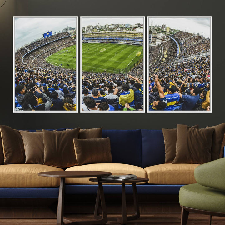 63839-MGV-FC-60X30-3P_White-Boca Juniors Soccer Team Print Wall Art - Buenos Aires Bombonera Stadium Canvas Print