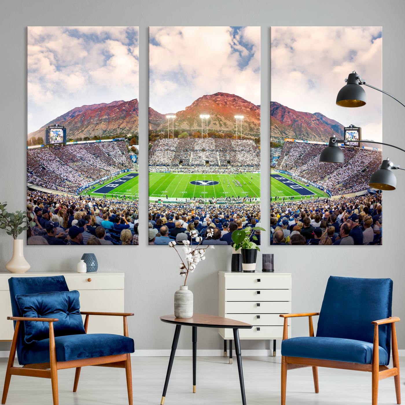 Brigham Young University Cougars Football Team Print - Provo LaVell Edwards Stadium Wall Art Canvas Print
