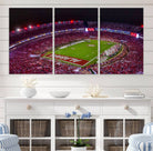 Bryant-Denny Stadium Night Game Triple Canvas Wall Art - Alabama Crimson Tide Football Match