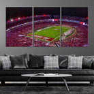 11343-MGV-CV-36X24-Bryant-Denny Stadium Night Game Triple Canvas Wall Art - Alabama Crimson Tide Football Match