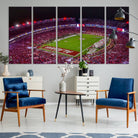 11343-MGV-CV-36X24-Bryant-Denny Stadium Night Game Triple Canvas Wall Art - Alabama Crimson Tide Football Match