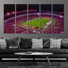 11343-MGV-CV-36X24-Bryant-Denny Stadium Night Game Triple Canvas Wall Art - Alabama Crimson Tide Football Match