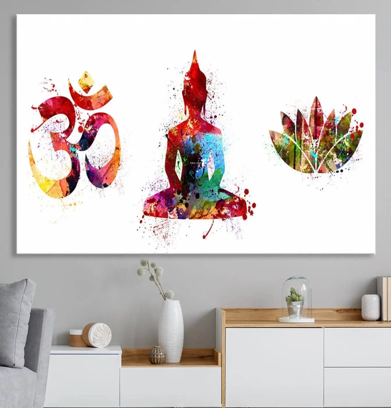 Buddha Canvas, Asian Wall Art, Yoga Medit Canvas Print