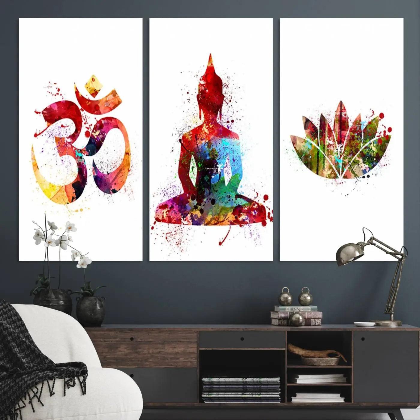 Buddha Canvas, Asian Wall Art, Yoga Medit Canvas Print