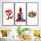 99038-MGV-FC-48X32-3P_Black-Buddha Canvas, Asian Wall Art, Yoga Medit Canvas Print