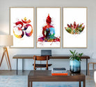 99038-MGV-FC-48X32-3P_Natural-Buddha Canvas, Asian Wall Art, Yoga Medit Canvas Print