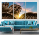 Buddha Statue and Daylight Wall Art, Buddha Statue Wall Art Canvas Print