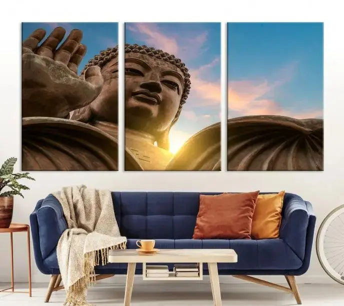 Buddha Statue and Daylight Wall Art Canvas Print 