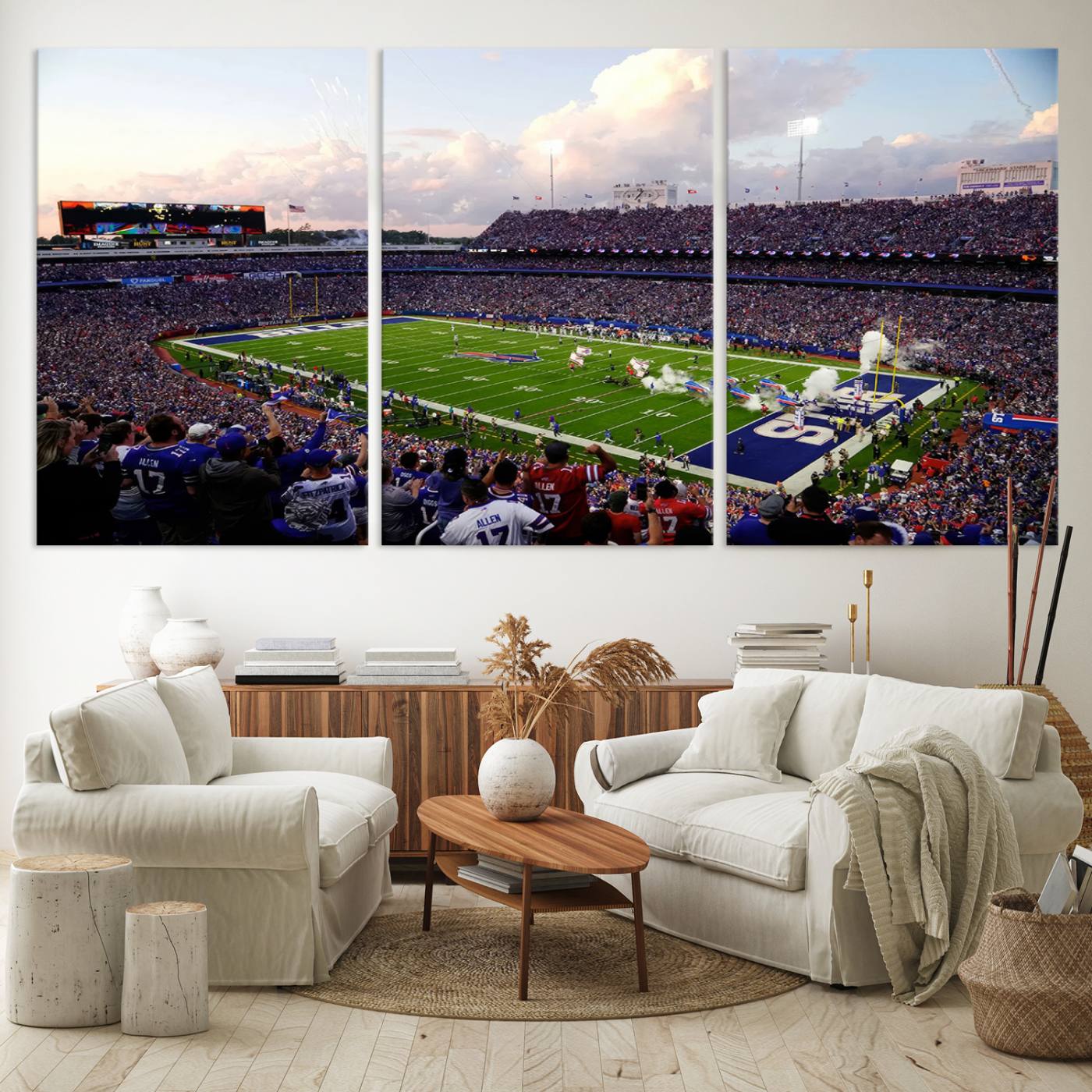 64066-MGV-CV-36X24-Buffalo Bills Football Team Print - Buffalo Highmark Stadium Wall Art Canvas Print
