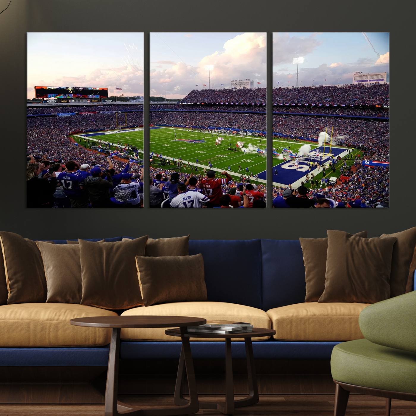 64066-MGV-CV-36X24-Buffalo Bills Football Team Print - Buffalo Highmark Stadium Wall Art Canvas Print