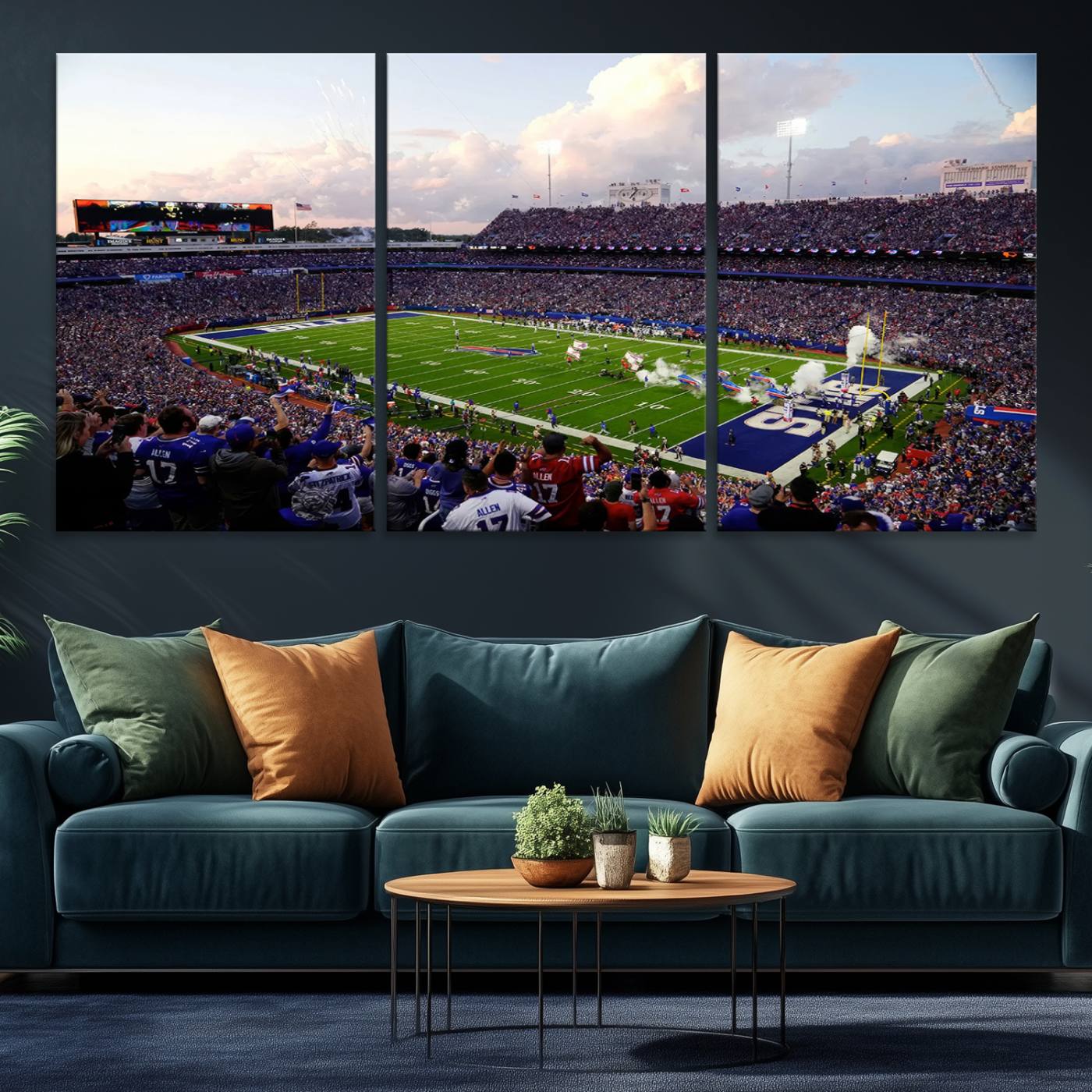 64066-MGV-CV-36X24-Buffalo Bills Football Team Print - Buffalo Highmark Stadium Wall Art Canvas Print