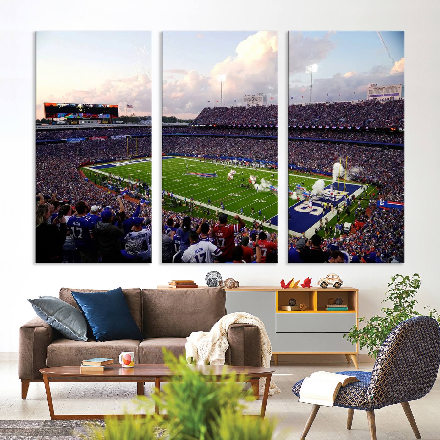 64066-MGV-CV-36X24-Buffalo Bills Football Team Print - Buffalo Highmark Stadium Wall Art Canvas Print