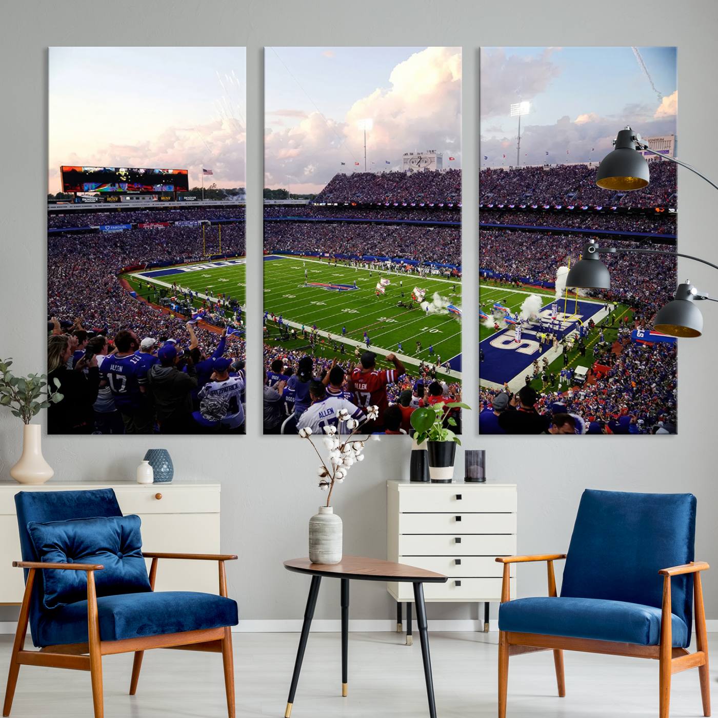 64066-MGV-CV-36X24-Buffalo Bills Football Team Print - Buffalo Highmark Stadium Wall Art Canvas Print