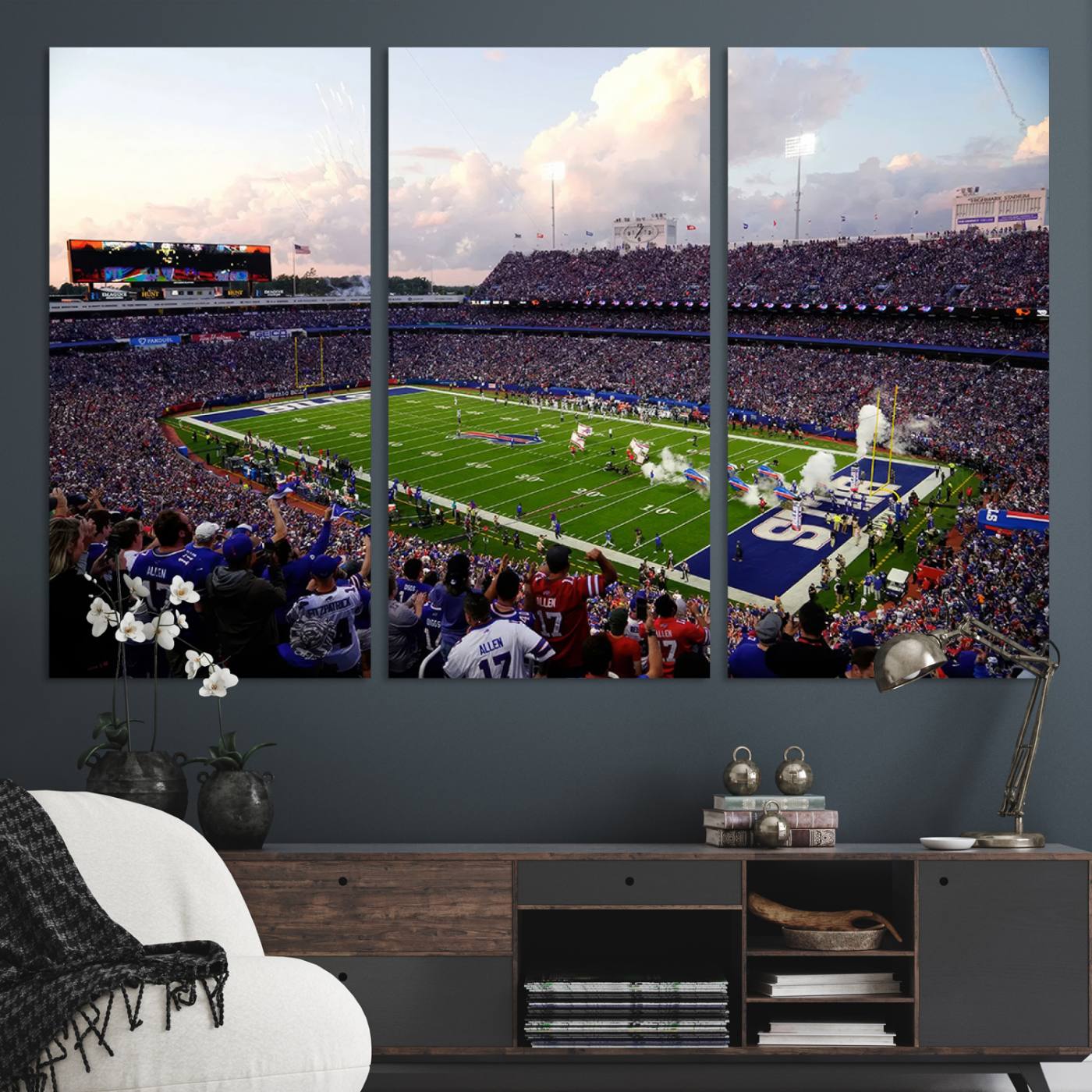 64066-MGV-CV-36X24-Buffalo Bills Football Team Print - Buffalo Highmark Stadium Wall Art Canvas Print