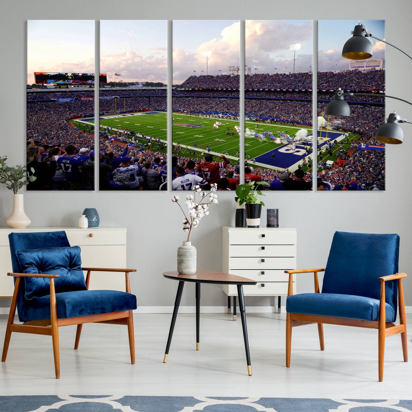 64066-MGV-CV-36X24-Buffalo Bills Football Team Print - Buffalo Highmark Stadium Wall Art Canvas Print