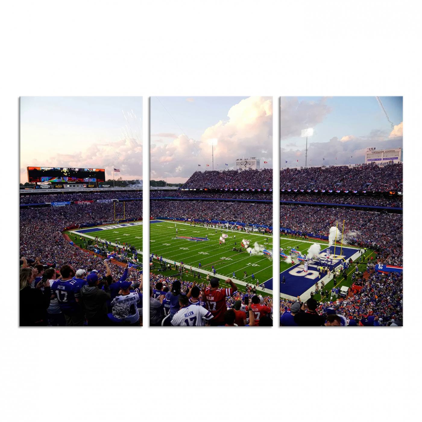 64066-MGV-CV-48X32-3P-Buffalo Bills Football Team Print - Buffalo Highmark Stadium Wall Art Canvas Print