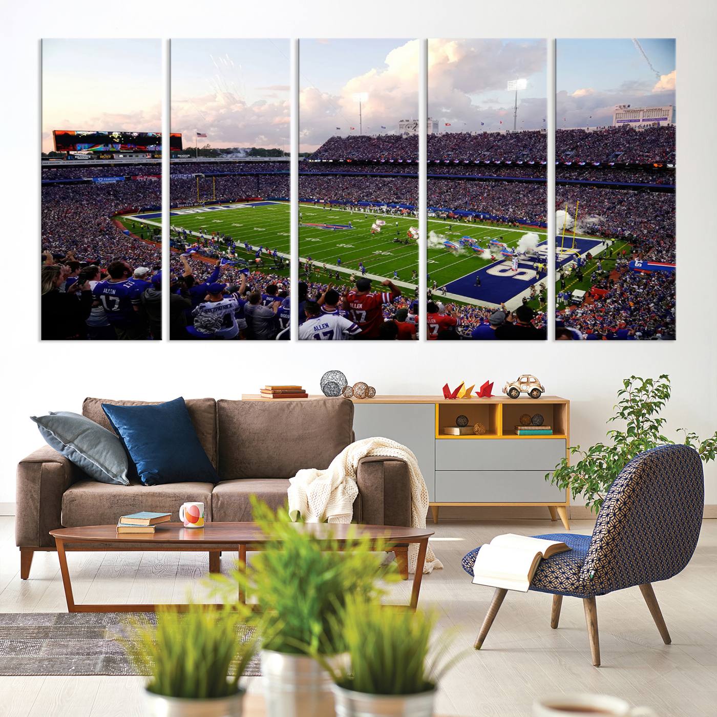 64066-MGV-CV-60X31-5P-Buffalo Bills Football Team Print - Buffalo Highmark Stadium Wall Art Canvas Print