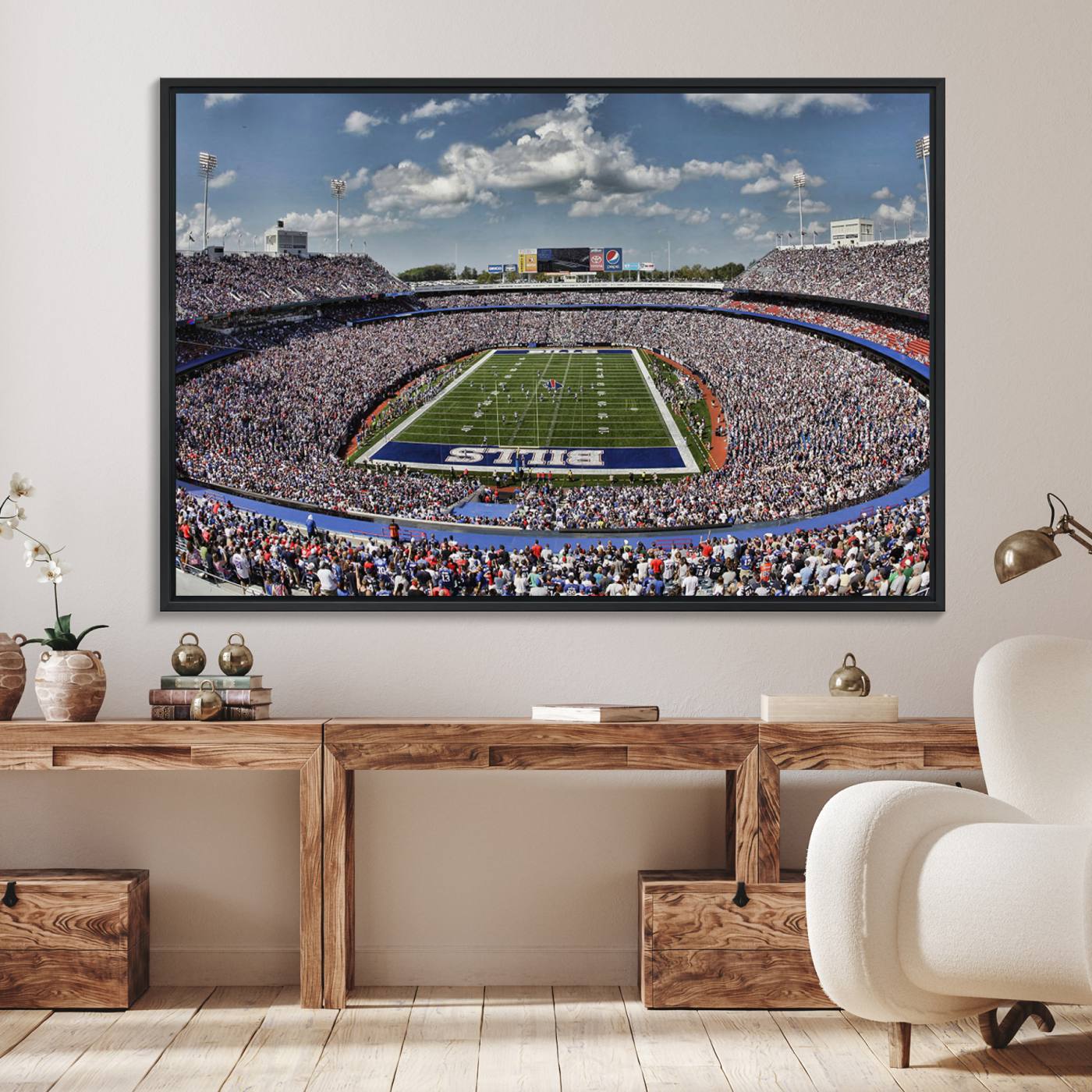 Buffalo Bills Highmark Stadium Wall Art Canvas Print - Bills Stadium Game Day Triple Canvas Wall Art - Buffalo Bills NFL Match